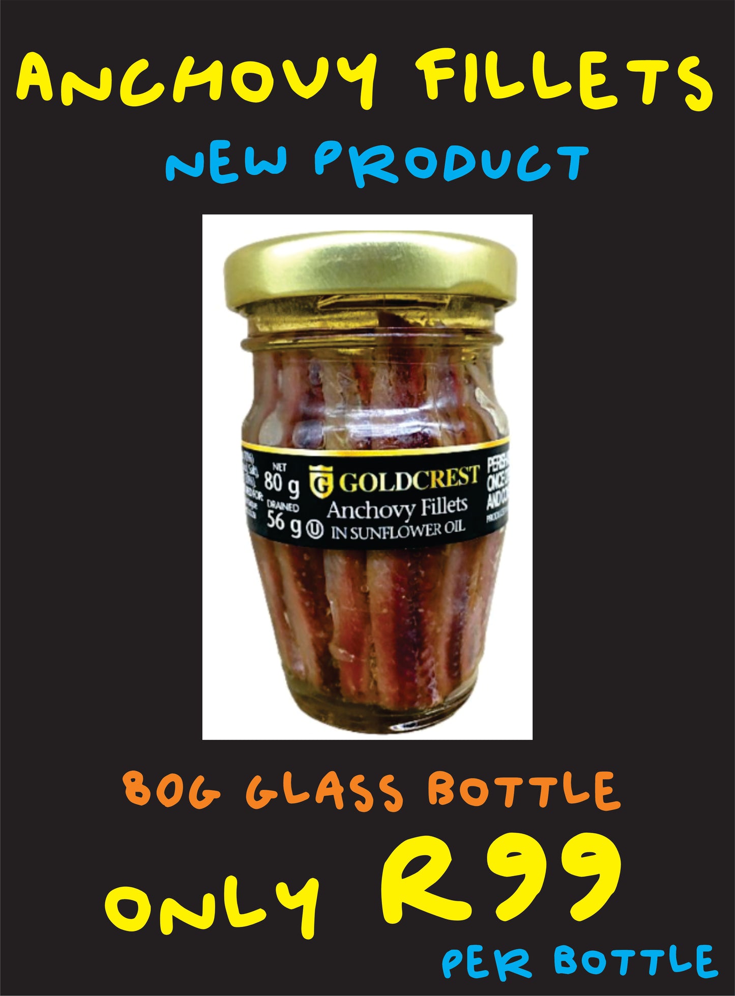 Anchovy Fillets (80g Glass Bottle)