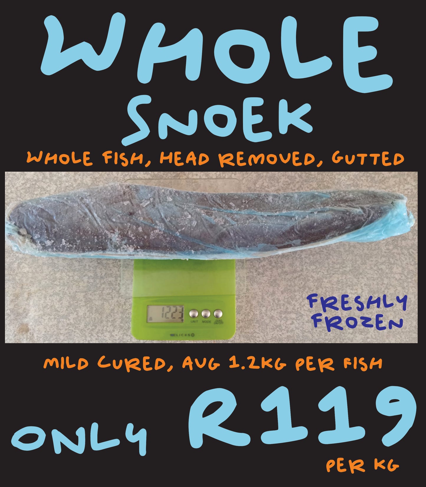 West Coast Snoek (mildly Cured) - price per kg