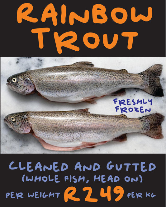 Whole Rainbow Trout Gutted (head on) - price per kg